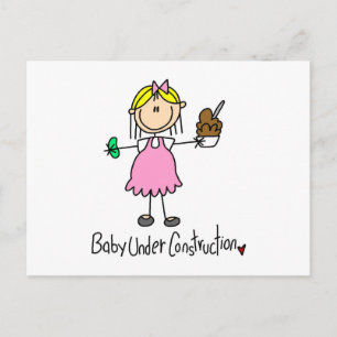 Cartão Postal Camisetas e Presentes de Bebê em Construção