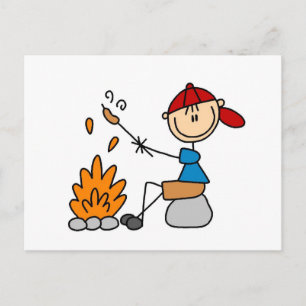 Cartão Postal Camisetas e presentes de canas quentes assadas por