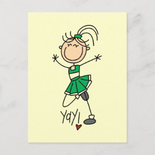 Cartão Postal Camisetas e Presentes de Cheerleader Verde