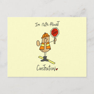 Cartão Postal Camisetas e Presentes de Construção Nuts About