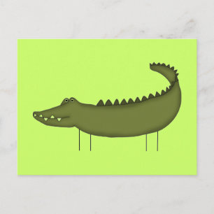 Cartão Postal Camisetas e Presentes de Crocodilo em forma de Bon