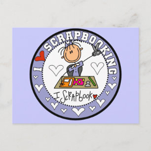 Cartão Postal Camisetas e Presentes de Eu Adoro Scrapbooking