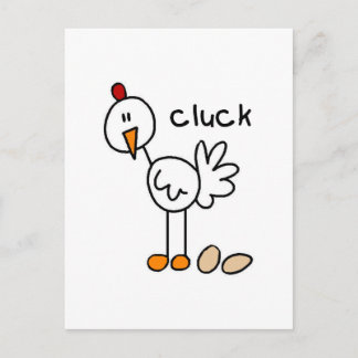 Cartão Postal Camisetas e presentes de frango com Figura Stick