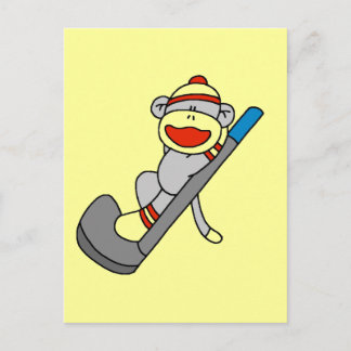 Cartão Postal Camisetas e presentes de golfe de macaco-meia