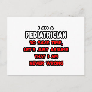 Cartão Postal Camisetas e presentes de pediatra engraçados