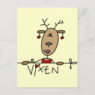 Cartão Postal Camisetas e presentes de Reindeer Vixen