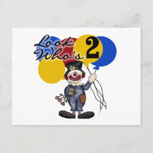 Cartão Postal Camisetas e presentes de segundo aniversário de ci