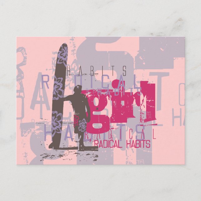 Cartão Postal Camisetas e presentes de surfista (Frente)