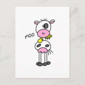 Cartão Postal Camisetas e presentes de vaca com Figura Stick