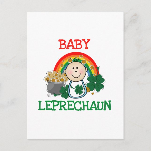 Cartão Postal Camisetas e presentes do Baby Leprechaun (Frente)