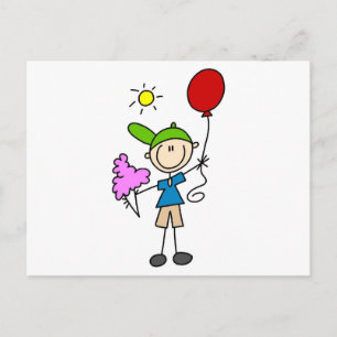 Cartão Postal Camisetas e Presentes do Boneco Palito na Feira