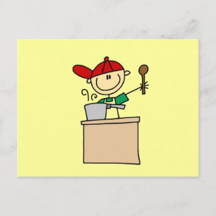 Cartão Postal Camisetas e Presentes do Cozinheiro Homem em Figur