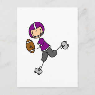 Cartão Postal Camisetas e Presentes do Jogador de Futebol Roxo
