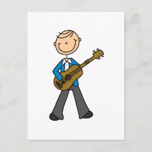 Cartão Postal Camisetas e Presentes do Tocador de Guitarra em Bo