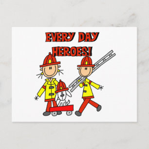 Cartão Postal Camisetas e Presentes dos Heróis Bombeiros