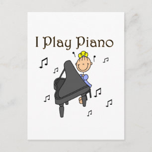 Cartão Postal Camisetas e Presentes Eu Tooco Piano