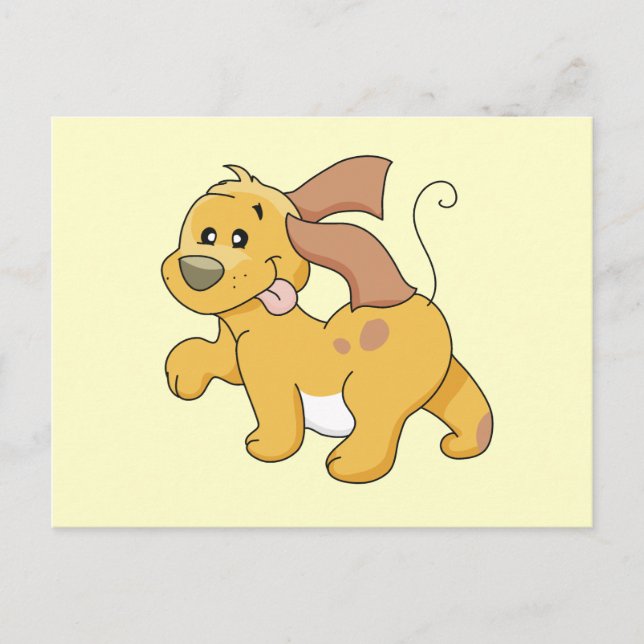 Cartão Postal Camisetas e presentes felizes para o cão marrom (Frente)