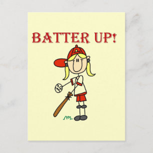 Cartão Postal Camisetas e Presentes Girl Batter Up