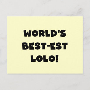 Cartão Postal Camisetas e Presentes Lolo com Texto Preto Melhor