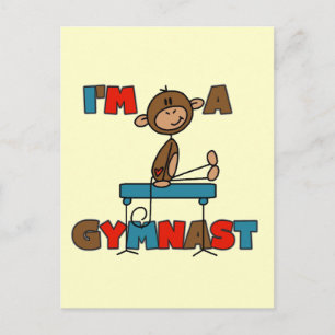 Cartão Postal Camisetas e Presentes Macaco Eu Sou um Ginasta
