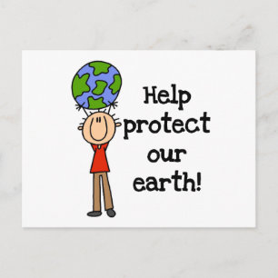 Cartão Postal Camisetas e Presentes Menino Protege Nossa Terra