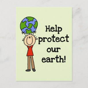 Cartão Postal Camisetas e Presentes Menino Protege Nossa Terra