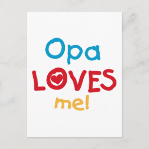 Cartão Postal Camisetas e Presentes Opa Loves Me