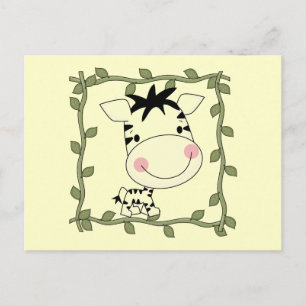 Cartão Postal Camisetas e presentes para bebês-zebra