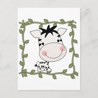 Cartão Postal Camisetas e presentes para bebês-zebra