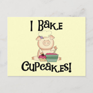 Cartão Postal Camisetas e presentes para Cupcakes de porcos I