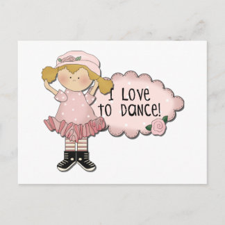 Cartão Postal Camisetas e presentes para dançarinas louras