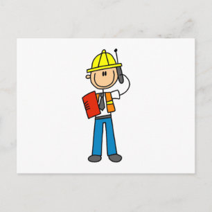 Cartão Postal Camisetas e Presentes para Encarregado de Obras