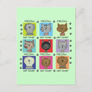 Cartão Postal Camisetas e presentes para gatos-do-mato