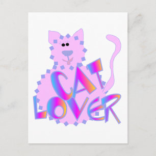 Cartão Postal Camisetas e presentes para gatos-do-rosa