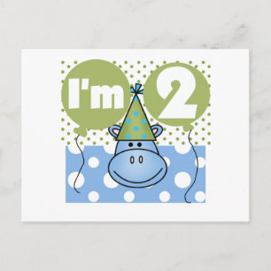 Cartão Postal Camisetas e Presentes para o 2º Aniversário do Hip