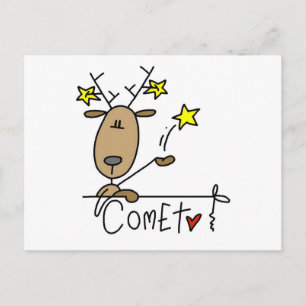 Cartão Postal Camisetas e presentes para Reindeer Comet