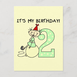 Cartão Postal Camisetas e presentes para segundos aniversários d