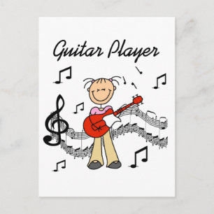 Cartão Postal Camisetas e Presentes para Tocadoras de Guitarra
