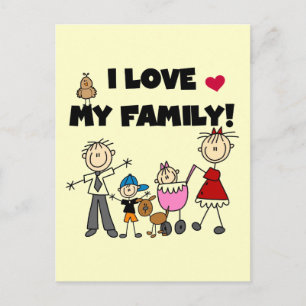 Cartão Postal Camisetas e Presentes que Amo Minha Família