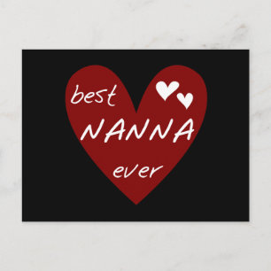 Cartão Postal Camisetas e presentes Red Heart Best Nanna Ever