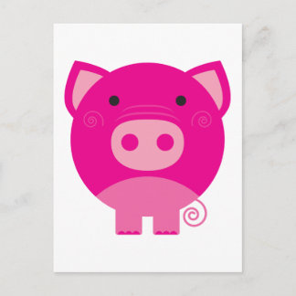 Cartão Postal Camisetas e presentes rosa para suínos