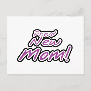 Cartão Postal Camisetas e presentes roxos da nova mãe orgulhosos