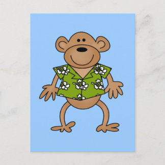 Cartão Postal Camisetas e presentes tropicais de macacos havaian