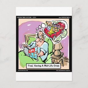Cartão Postal Camisetas Engraçadas MidLife Crisis Canecas Cartõe