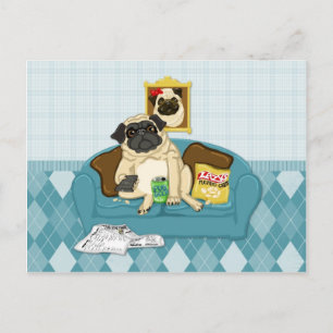Cartão Postal Camisetas Personalizáveis Adoráveis De Couch Pugta