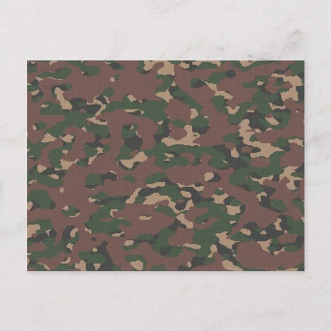 Cartão Postal Camo Chic: Um inspirado militar para caçar a pesca (Frente)