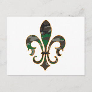 Cartão Postal Camo Fleur De lis