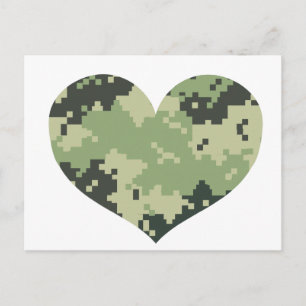 Cartão Postal Camo Heart
