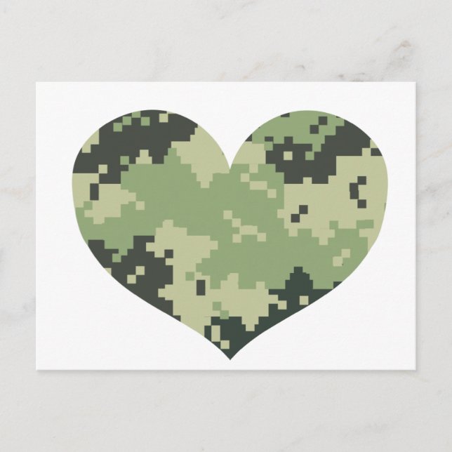 Cartão Postal Camo Heart (Frente)