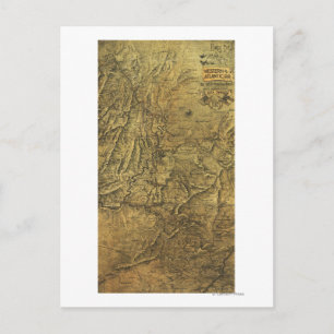 Cartão Postal Campanha Atlanta - Mapa Panorâmico da Guerra Civil